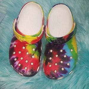 Rainbow kid crocs